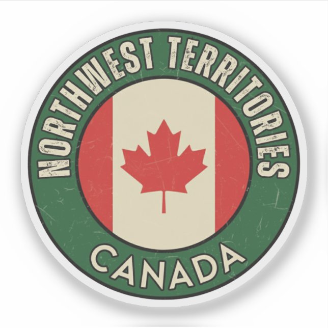 Pegatina Territorios del Noroeste Canadá (Anverso)