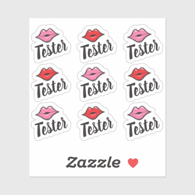 Pegatina Tester Tester Pink & Red Kiss Distribuidor de lápi (Hoja)