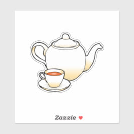 Pegatina Tetera con té