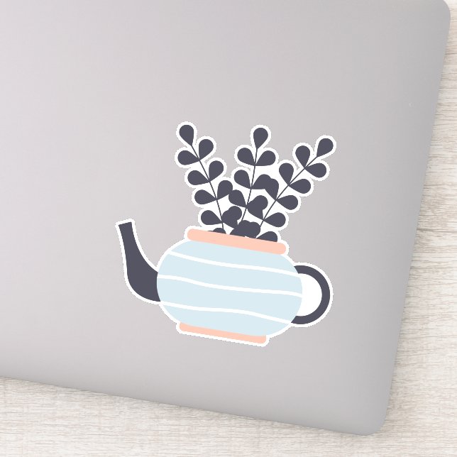 Pegatina Tetera moderna y sencilla con tonos pastel (Detalle)
