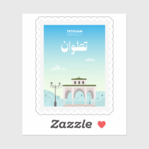 Pegatina Tetouan Marruecos Sello Postal Viaje