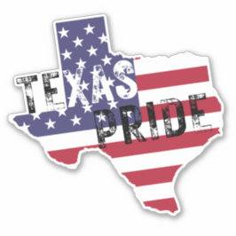 Pegatina Texas Orgullo Rústico Textos Estados Unidos Bander