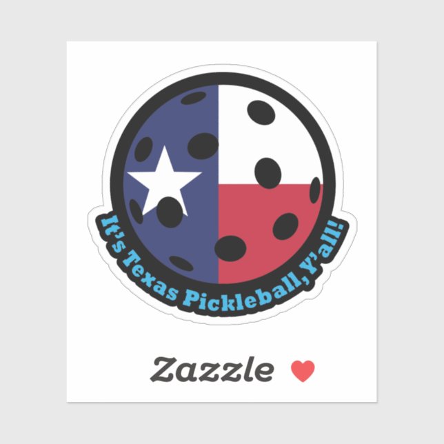 Pegatina Texas Pickleball Y'all (Hoja)