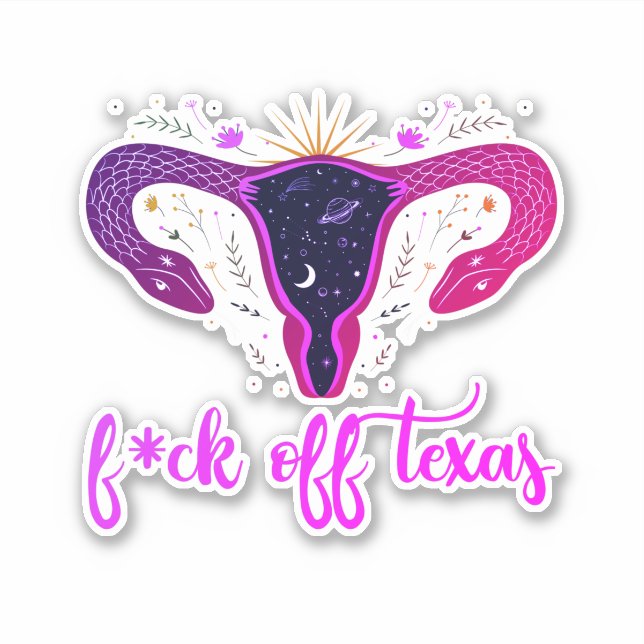 Pegatina Texas: Prohibición del aborto en auto de protesta  (Anverso)