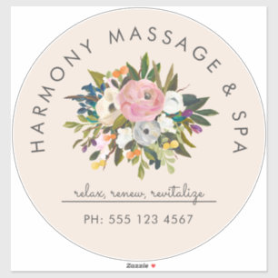 Pegatina Texto curvado floral elegante en el cilindro botá