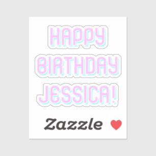 Pegatina Texto de personalizable Feliz cumpleaños a cualqui