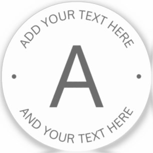 Pegatina Texto de Personalizable simple   Gris y transparen