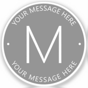 Pegatina Texto de Personalizable simple   Transparente gris