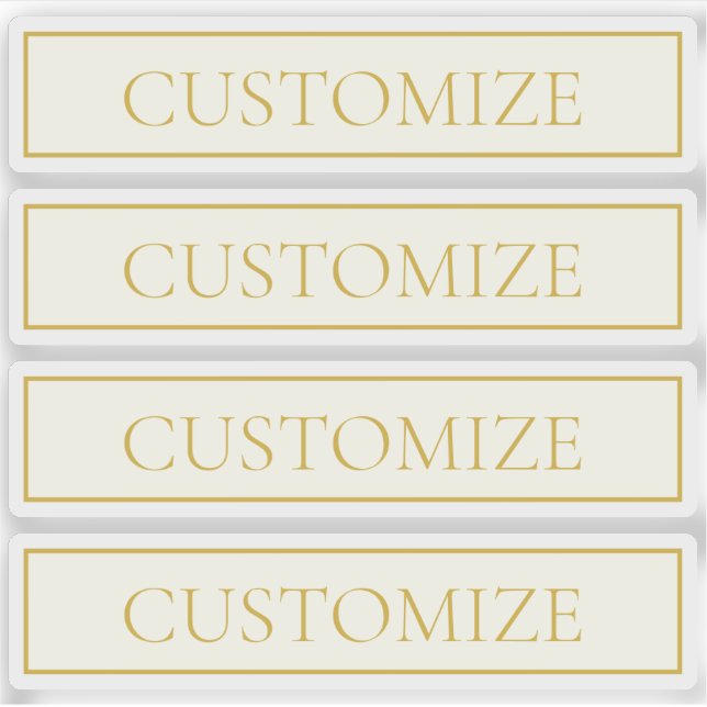 Pegatina Texto de Personalizable simple y elegante | Gold O (Anverso)