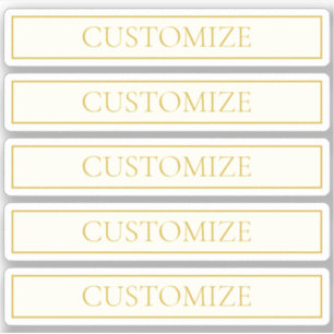 Pegatina Texto de Personalizable simple y elegante   Gold O