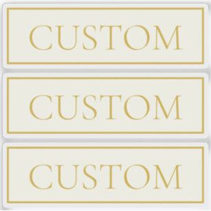 Pegatina Texto de Personalizable simple y elegante   Gold O