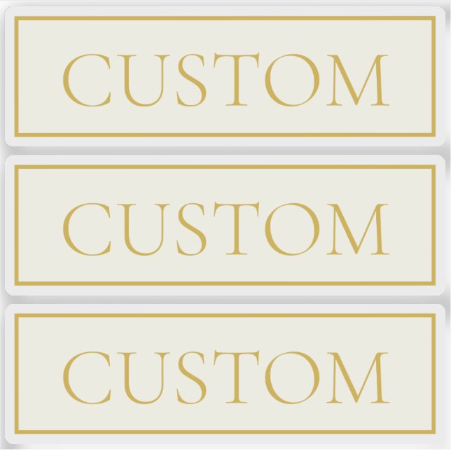 Pegatina Texto de Personalizable simple y elegante | Gold O (Anverso)