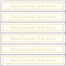 Pegatina Texto de Personalizable simple y elegante | Gold O