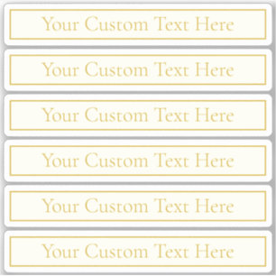 Pegatina Texto de Personalizable simple y elegante   Gold O