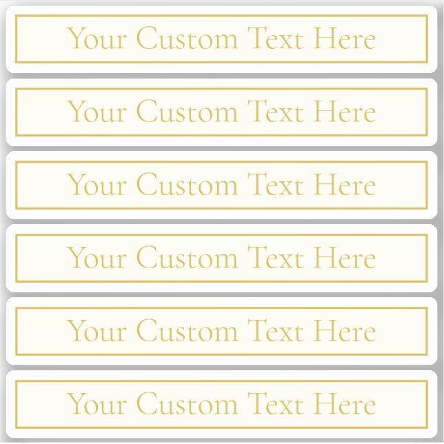 Pegatina Texto de Personalizable simple y elegante | Gold O (Anverso)