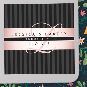 Pegatina Texto de su Personalizado   Faux Rosa Gold con neg