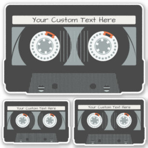 Pegatina Texto del personalizado de cintas de casette retro