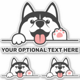 Pegatina Texto del personalizado del Husky Siberiano