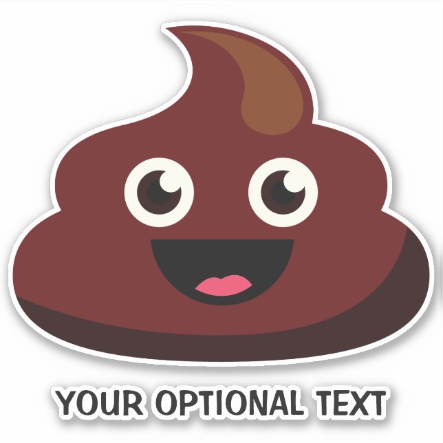 Pegatina Texto del personalizado Poop feliz (Anverso)