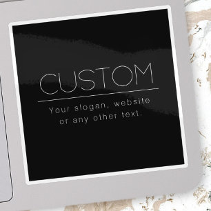 Pegatina Texto editable minimalista moderno Blanco y negr