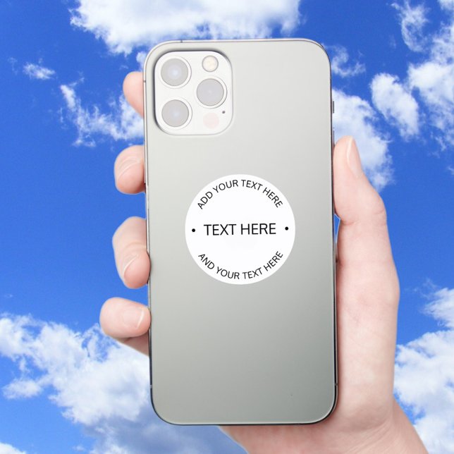 Pegatina Texto editable simple y moderno | Blanco y negro (Subido por el creador)