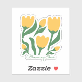 Pegatina Texto editable Tulipán Amarillo Estética Minimalis