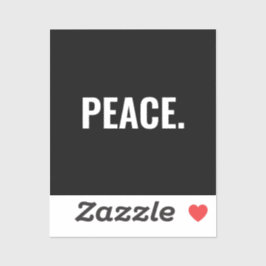 Pegatina Texto en blanco y negro sobre la paz contra la gue