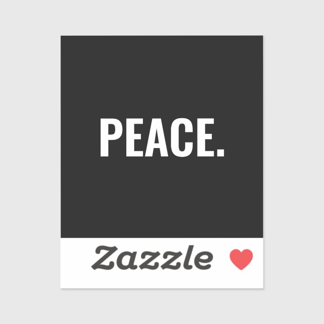 Pegatina Texto en blanco y negro sobre la paz contra la gue (Hoja)