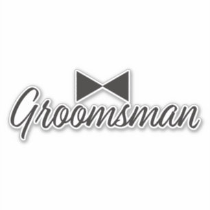 Pegatina Texto groomsman y corbata