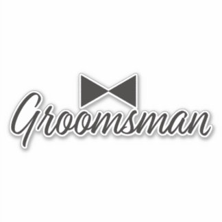 Pegatina Texto groomsman y corbata