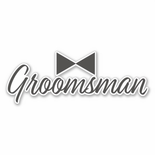 Pegatina Texto groomsman y corbata (Anverso)