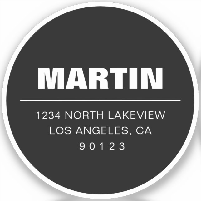 Pegatina Texto modificable en negrita y elegante (Anverso)