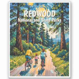 Pegatina Texto personalizado Bosque de Redwood Familia Cicl