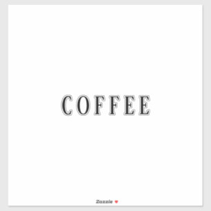 Pegatina Texto personalizado de café, fiesta sencilla y gen