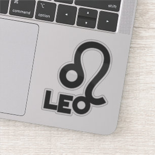 Pegatina Texto personalizado del signo zodiacal Leo en negr