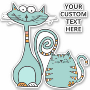 Pegatina Texto personalizado Gatos divertidos