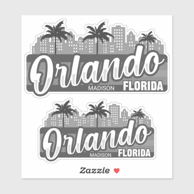 Pegatina Texto personalizado Orlando Florida (Hoja)