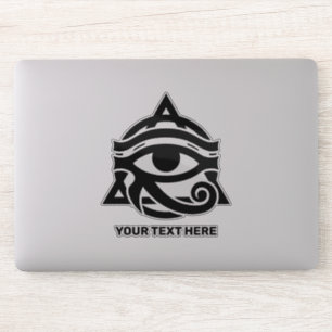 Pegatina Texto personalizado y el ojo de color de Horus