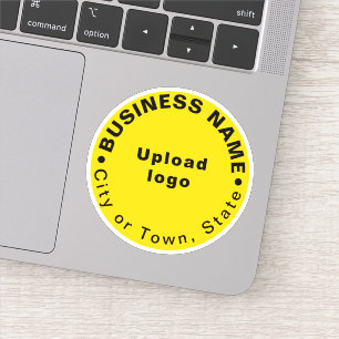 Pegatina Textos de marca comercial circular sobre vinilo am