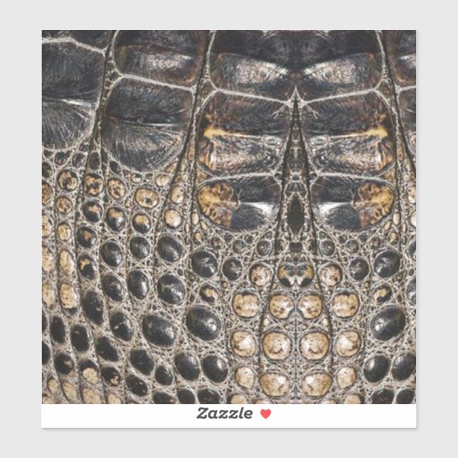 Pegatina Textura de piel de lagarto marrón americano (Hoja)
