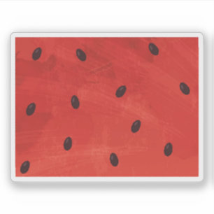 Pegatina textura de pintura acuarela de semillas rojas de s