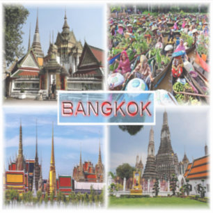 Pegatina TH Bangkok - Wat Pho - Mercado Flotante - Gran Pal