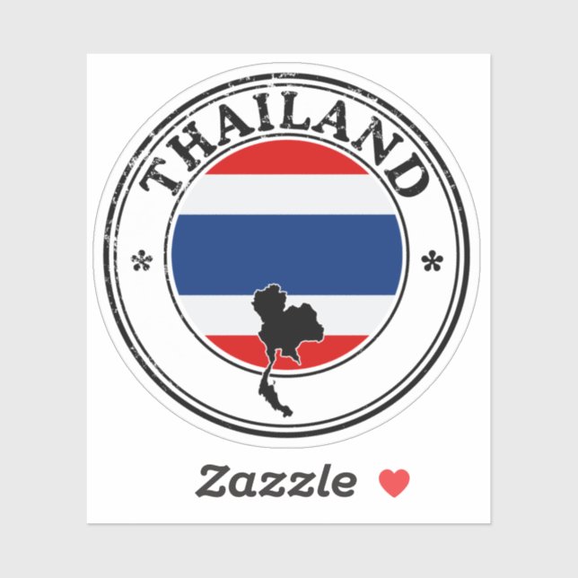 Pegatina Thailand Seal Sticker Round Flag For Laptop Book (Hoja)
