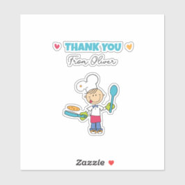 Pegatina Thank You Sticker – Cute Chef Pancake Theme