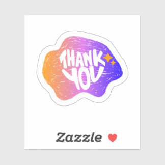 Pegatina  Thank You Sticker – Hand Lettering Gradient Style
