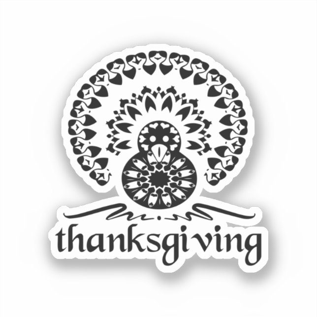Pegatina Thanksgiving-  Turkey Mandala (Anverso)
