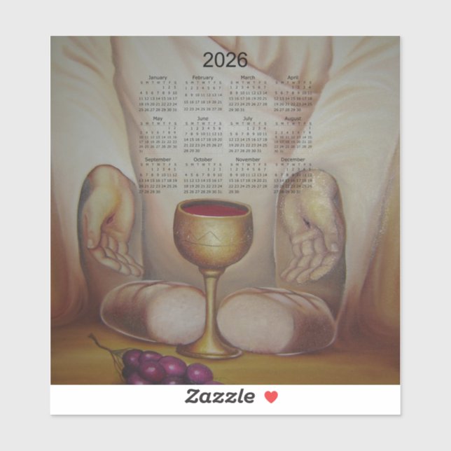 Pegatina The Bread of Life: Holy Eucharist 2026 Calendar (Hoja)