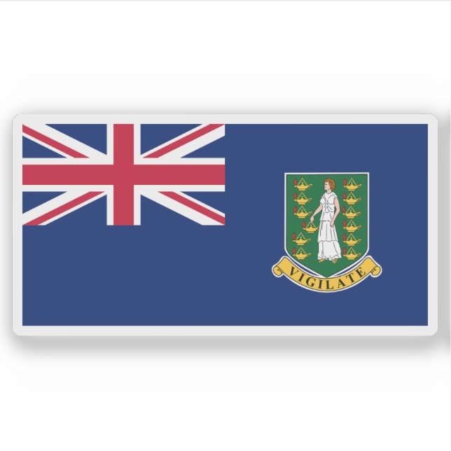 Pegatina The British Virgin Islands flag,Overseas Territory (Anverso)