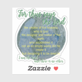 Pegatina The Earth He Formed Isaiah 45:18