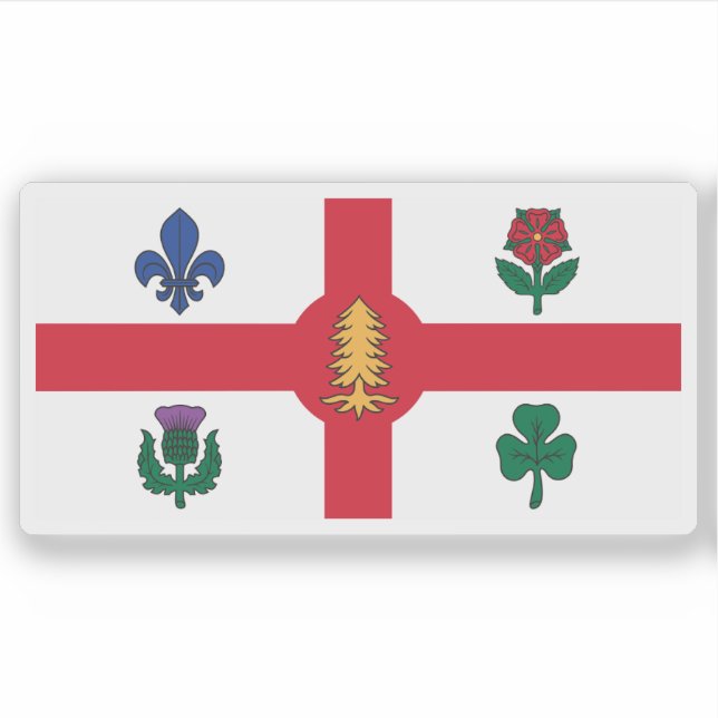 Pegatina The flag of the city of Montreal, Quebec, Canada (Anverso)